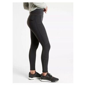 Athleta Leggings Size Small Delancey Moto Tight Pockets Travel Commute Black